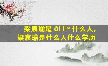 梁宸瑜是 🌺 什么人,梁宸瑜是什么人什么学历